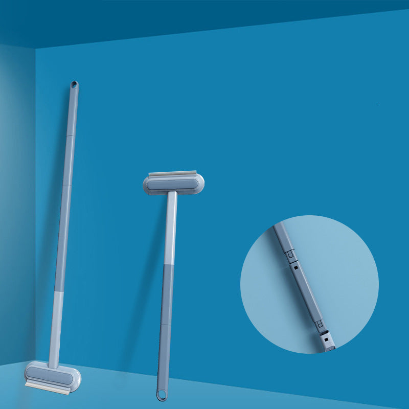 Cleaning brush with a blue background and text